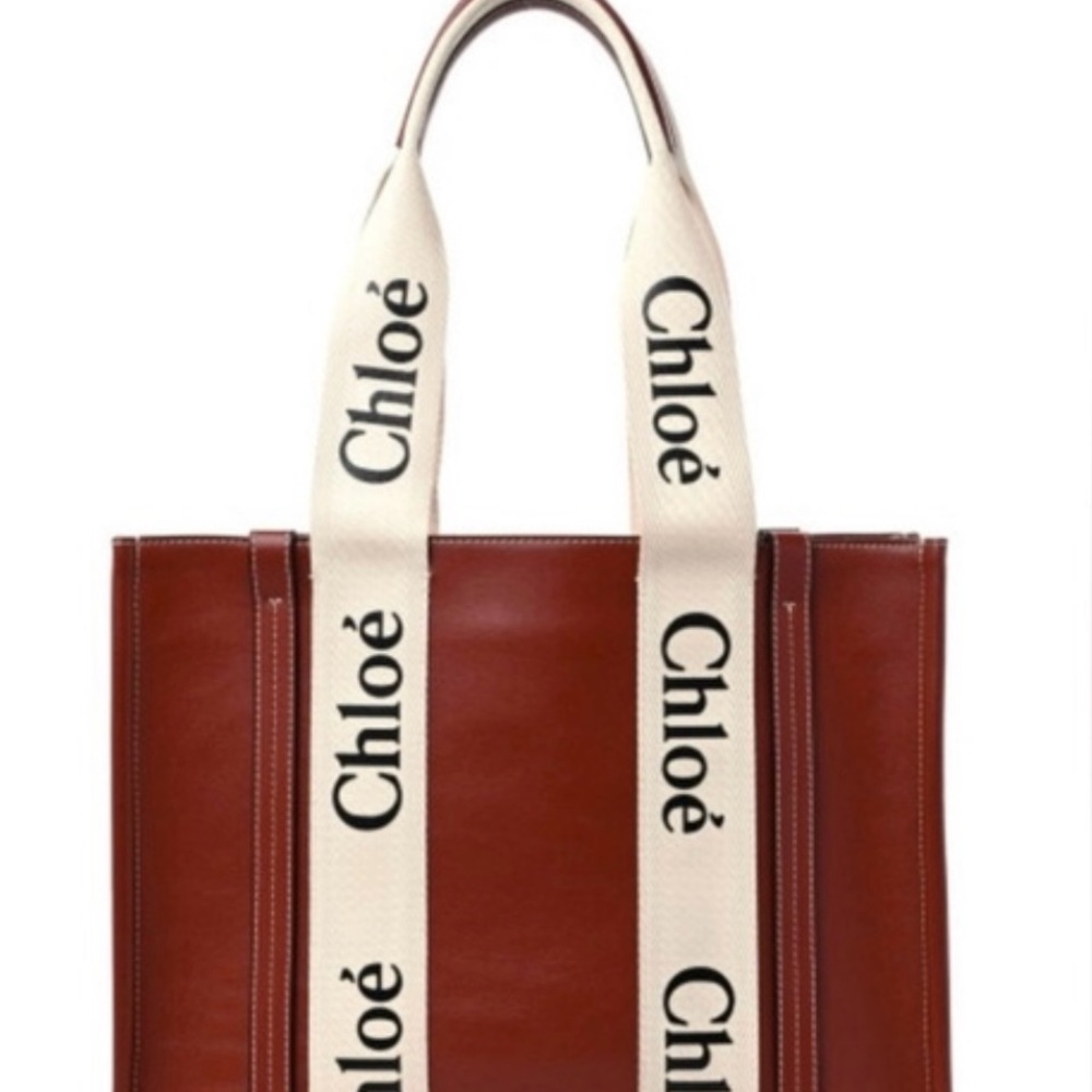 Chloe Red and Cream Tote Bag